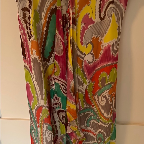 Milly silk Colorful Paisley Spaghetti Strap Dress - Picture 7 of 8